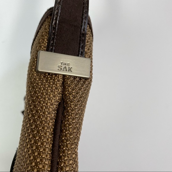 The Sak Tan Woven/ Brown Leather Trim Shoulder Bag - Picture 12 of 13